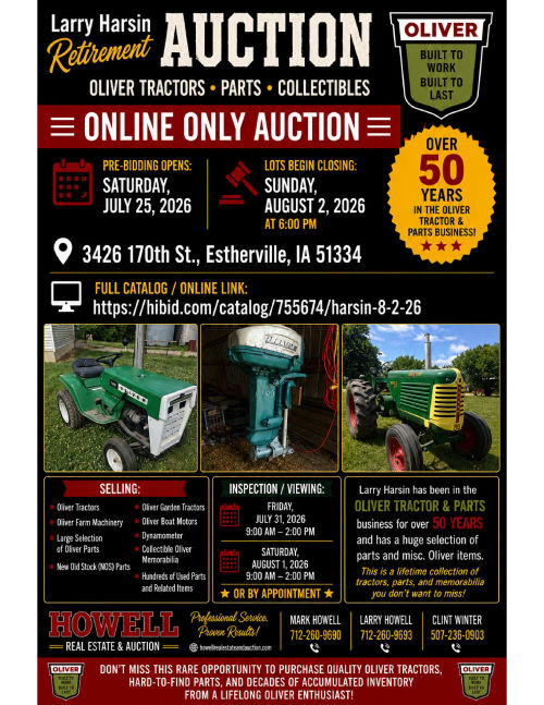 Harsin Retirement Auction - Howell Real Estate and Auction